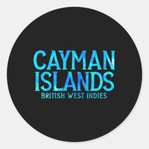Retro Grand Cayman Islands Bwi Farbiger Text Herre Runder Aufkleber