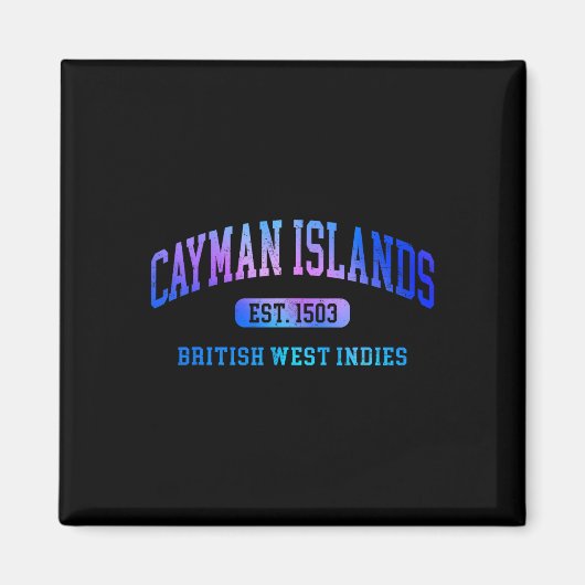 Retro Grand Cayman Islands Farbige Architektur Tex Magnet (Vorne)