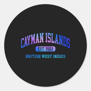 Retro Grand Cayman Islands Farbige Architektur Tex Runder Aufkleber