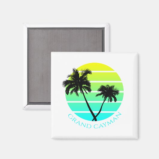 Retro Grand Cayman Islands Magnet (Vorderseite/Rückseite)