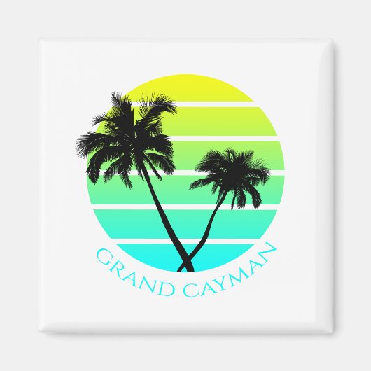 Retro Grand Cayman Islands Magnet (Vorne)