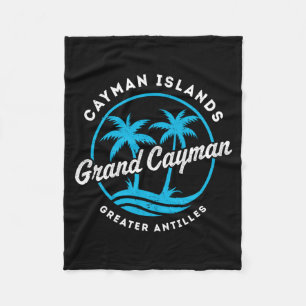 Retro Grand Cayman Islands Palme Strand Vintage Fleecedecke