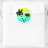 Retro Grand Cayman Islands Quadratischer Aufkleber (Tasche)