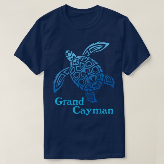 Retro Grand Cayman Islands Sea Turtle Tribal T-Shirt (Design vorne)