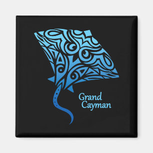 Retro Grand Cayman Islands Stammes-Stachelrochen S Magnet
