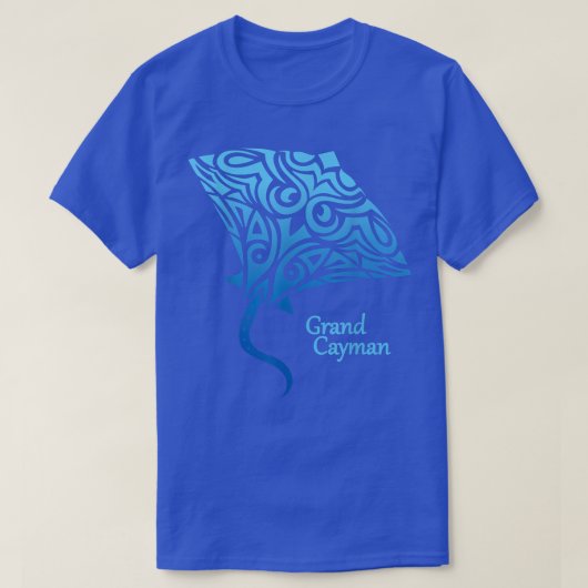 Retro Grand Cayman Islands Tribal Stingray Sea Ray T-Shirt (Design vorne)