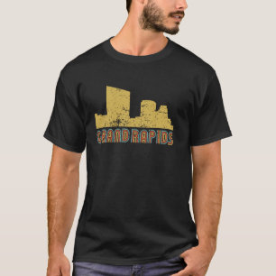 Retro Grand Rapids Skyline Vintage Stadtbild Grand T-Shirt