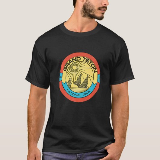 Retro Grand Teton National Park Wyoming Souvenir T-Shirt (Vorderseite)