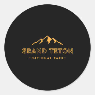 Retro Grand Teton Nationalpark Wyoming Gegr. 1929 Runder Aufkleber