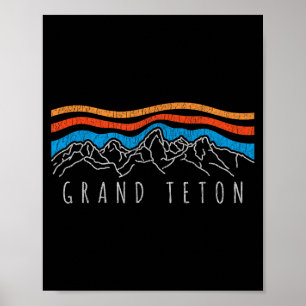 Retro Grand Teton Nationalpark Wyoming Vintage Poster