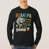 Retro Grandpa Bass Fisherman Bass Fischen Großfett T-Shirt (Vorderseite)