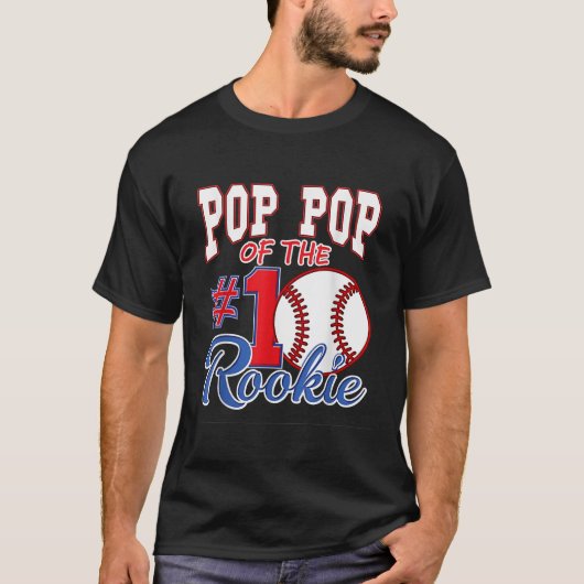 Retro Grandpa Pop Pop Of The Number 1 Rookie Baseb T-Shirt (Vorderseite)