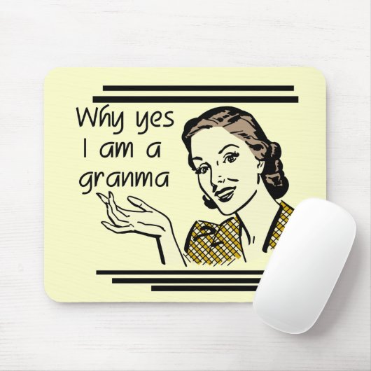 Retro Granma T - Shirts und Geschenke Mousepad (Mit Mouse)