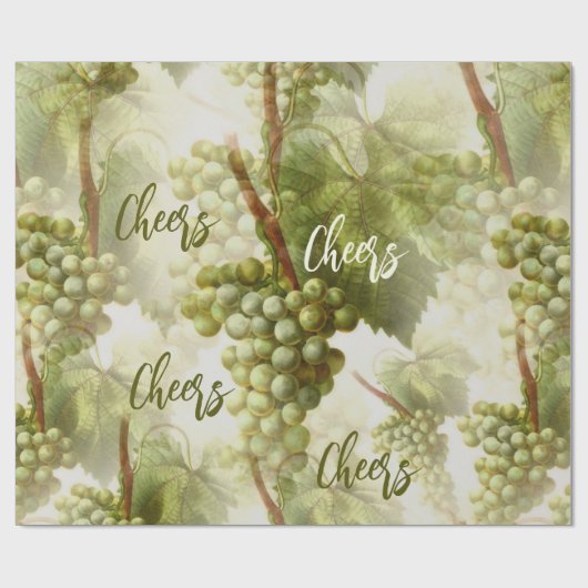 Retro Grape Pattern Wine Lovers  Geschenkpapier (Flach)