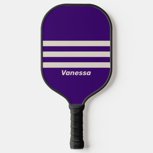 Retro Grapevine Three Across Striss mit Name Pickleball Schläger (Vorderseite)