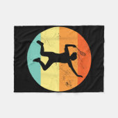 Retro Graphic Badminton Player Shuttle Player Spor Fleecedecke (Vorderseite (Horizontal))