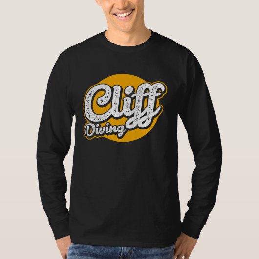 Retro Graphic Cliff Diver Cliff Diving Tombstoning T-Shirt (Vorderseite)