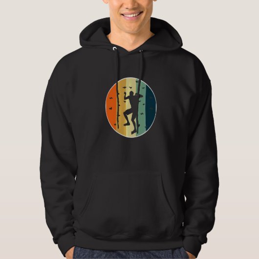 Retro Graphic Climbing Bouldering Rock Climber Mou Hoodie (Vorderseite)