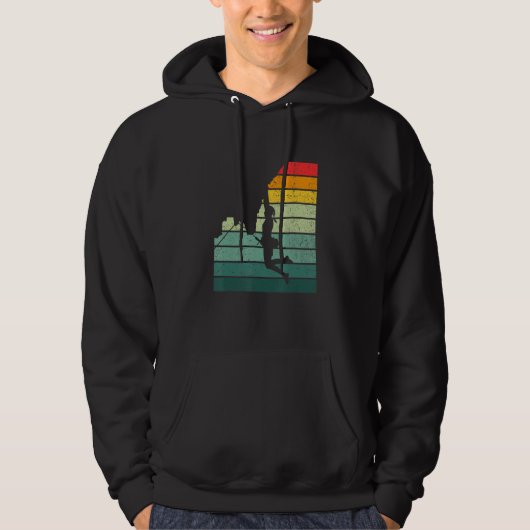 Retro Graphic Climbing Bouldering Rock Climber Mou Hoodie (Vorderseite)