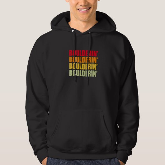 Retro Graphic Climbing Bouldering Rock Climber Mou Hoodie (Vorderseite)