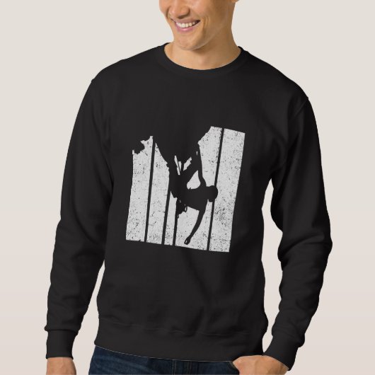 Retro Graphic Climbing Bouldering Rock Climber Mou Sweatshirt (Vorderseite)