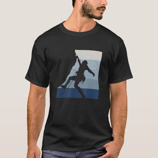 Retro Graphic Climbing Bouldering Rock Climber Mou T-Shirt (Vorderseite)