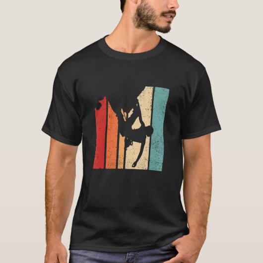 Retro Graphic Climbing Bouldering Rock Climber Mou T-Shirt (Vorderseite)