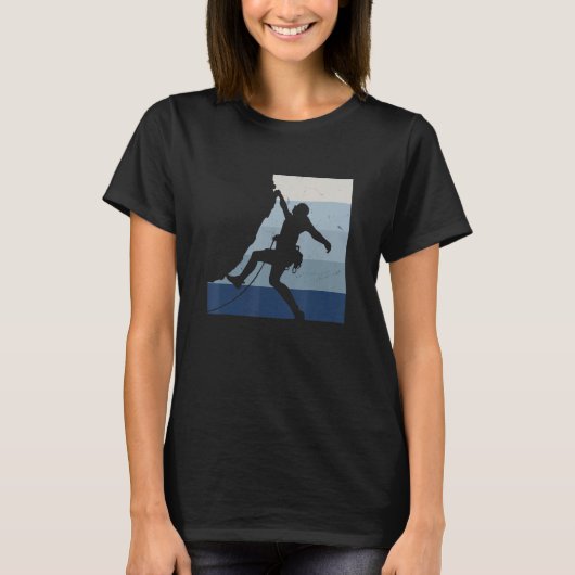 Retro Graphic Climbing Bouldering Rock Climber Mou T-Shirt (Vorderseite)