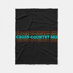 Retro Graphic Cross Country Ski Winter Sports B Fleecedecke