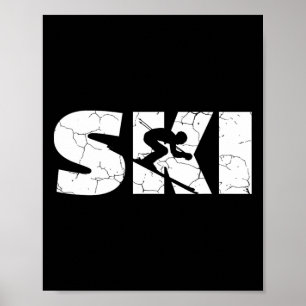 Retro Graphic Cross Country Ski Winter Sports B Poster