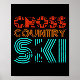 Retro Graphic Cross Country Ski Winter Sports B Poster
