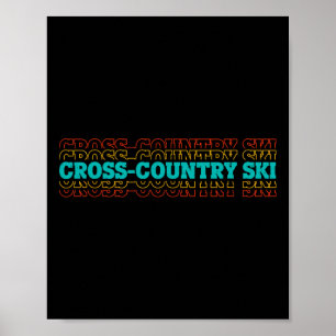 Retro Graphic Cross Country Ski Winter Sports B Poster