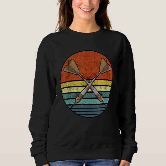 Retro Graphic Dart Player Darts Dartboard Bullseye Sweatshirt (Vorderseite)