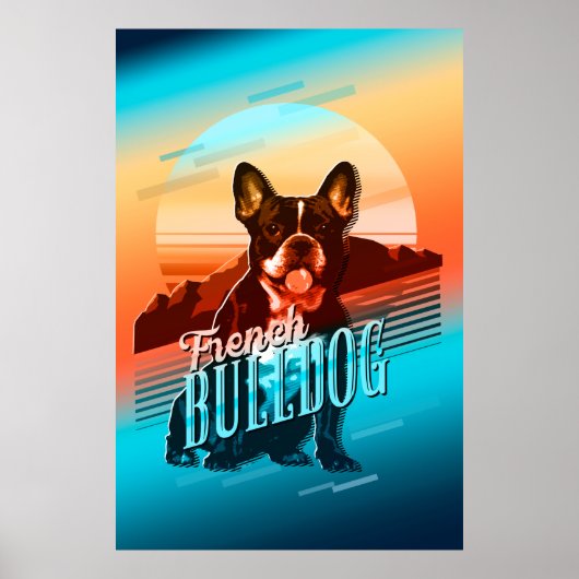 Retro Graphic French Bulldog Multi-Color ID754 Poster (Vorne)