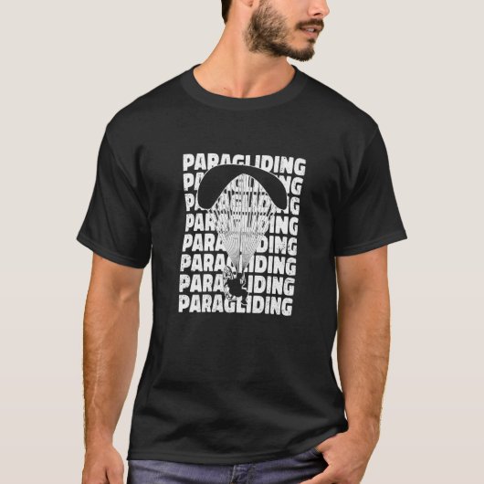 Retro Graphic Paragliding Paraglider Parachute Sky T-Shirt (Vorderseite)