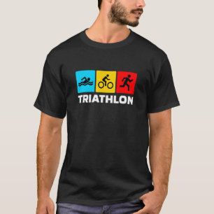 Retro Graphic Run Bike Swim Triathlon Triathlete S T-Shirt