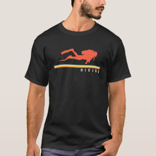 Retro Graphic Scuba Diving Apnoe Diver Schnorcheln T-Shirt