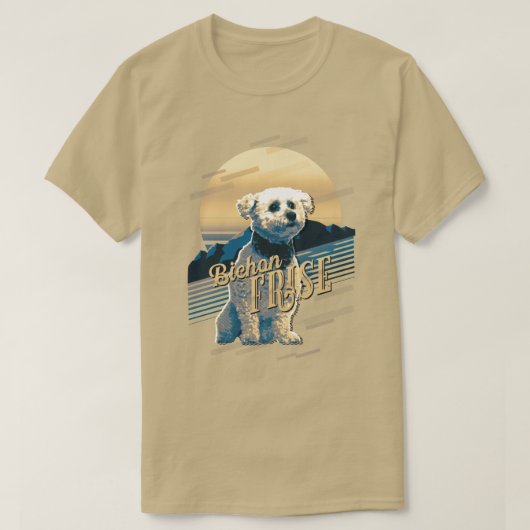 Retro Graphics Bichon Frise Blue ID754 T-Shirt (Design vorne)