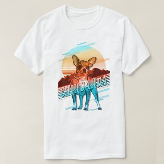 Retro Graphics Chihuahua Multi-Color ID754 T-Shirt (Design vorne)
