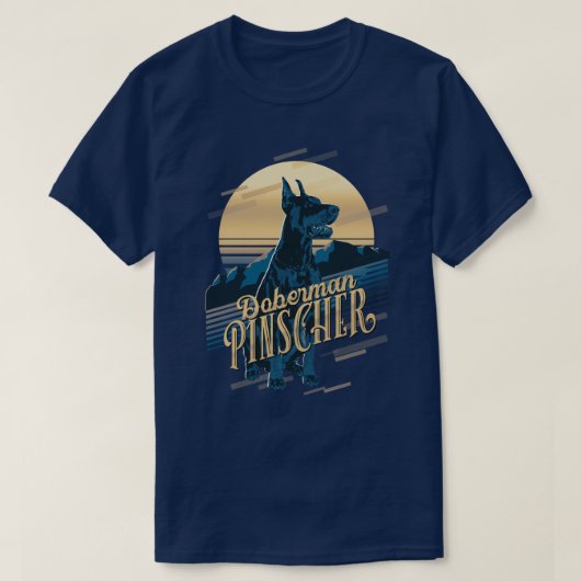 Retro Graphics Doberman Blue ID754 T-Shirt (Design vorne)