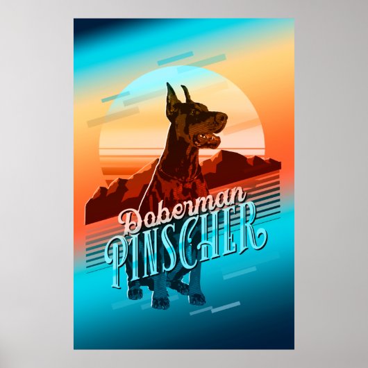 Retro Graphics Doberman Multi-Color ID754 Poster (Vorne)