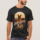 Retro Graphics German Shepherd Gold ID754 T-Shirt (Vorderseite)