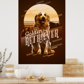 Retro Graphics Golden Retriever Gold ID754 Poster (Küche)