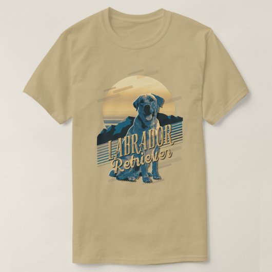 Retro Graphics Labrador Retriever Blue ID754 T-Shirt (Design vorne)