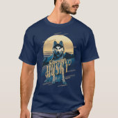 Retro Graphics Siberian Husky Blue ID754 T-Shirt (Vorderseite)
