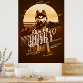 Retro Graphics Siberian Husky Gold ID754 Poster (Küche)