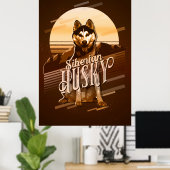 Retro Graphics Siberian Husky Gold ID754 Poster (Heimbüro)