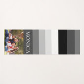 Retro Grau Black Strip Foto monogramm Colorblock Yogamatte (Vorderseite (Horizontal))