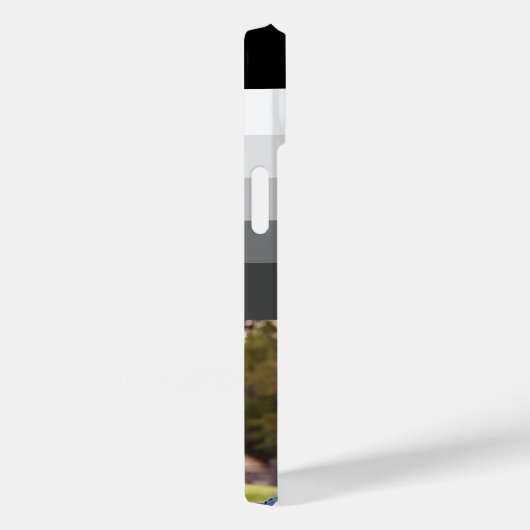 Retro Grau Black Stripe Foto Monogramm Case-Mate iPhone Hülle (Rückseite / Rechts)