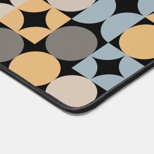 Retro Grau Blau Beige Braun Schwarzer Pop Kunstmus Schreibtischunterlage (Ecke)